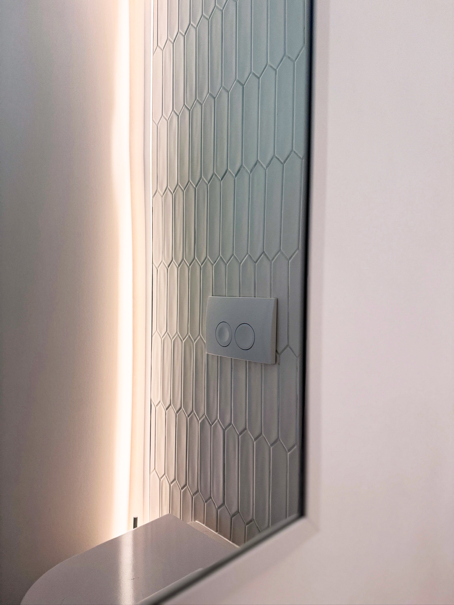 Detailed view of bathroom tiles